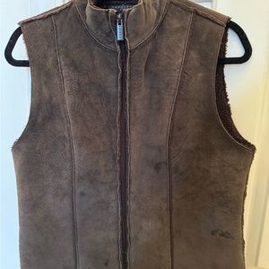Express Brown Suede Leather Vest